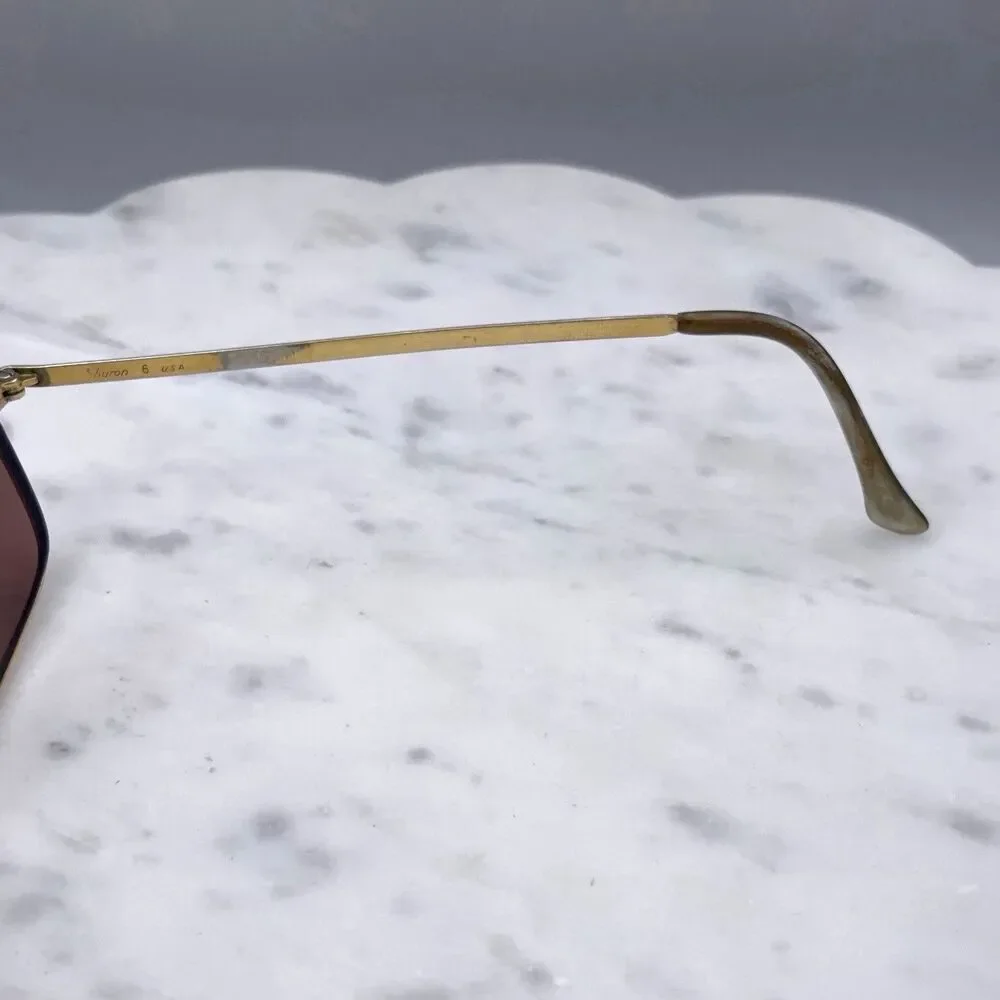 Vintage Shuron 6 USA Square Aviator (Navigator) Gold Eyeglasses Frames Only
